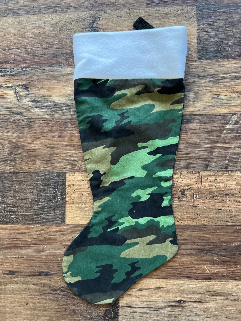 Camouflage Christmas Stocking Handmade 21" Long